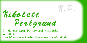 nikolett perlgrund business card